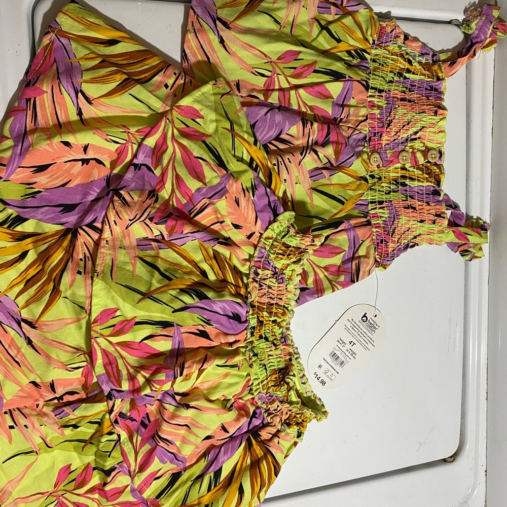 Vibrant Tropical Print Dress